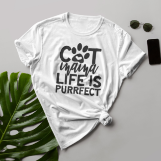 cat mama life is purrfect shirt