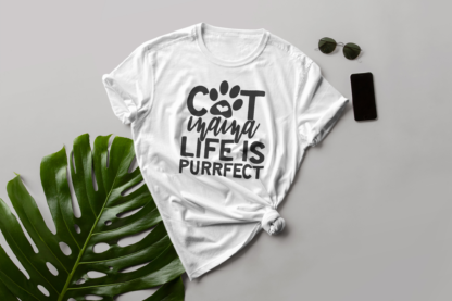 cat mama life is purrfect shirt