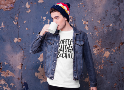 coffee cats and chill shirt